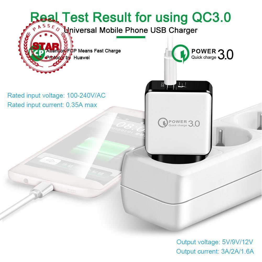 Củ Sạc Nhanh Qc 5V9V12V 3.0 Cổng Usb 3.0 W6O5 Hình Vuông Phong Cách Âu Mỹ