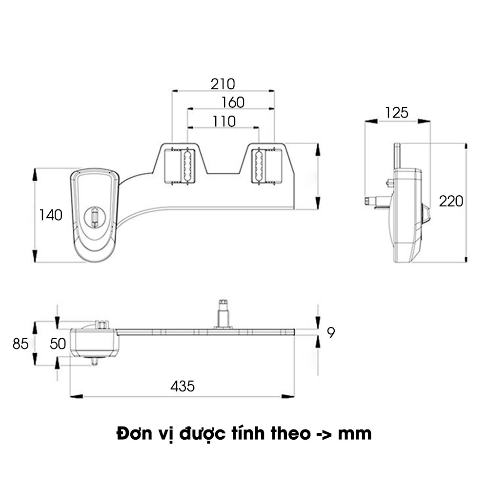 Vòi xịt vệ sinh thông minh Kosko mã Gangang - KG01 phù hợp nhiều loại bồn cầu, vệ sinh nhẹ nhàng (không dùng điện)