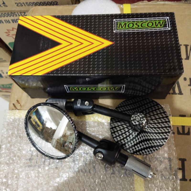 Gương Chiếu Hậu Tròn Bằng Sợi carbon Màu Trắng Cho Xe Moto Mio nuvo nmax pcx cb 150