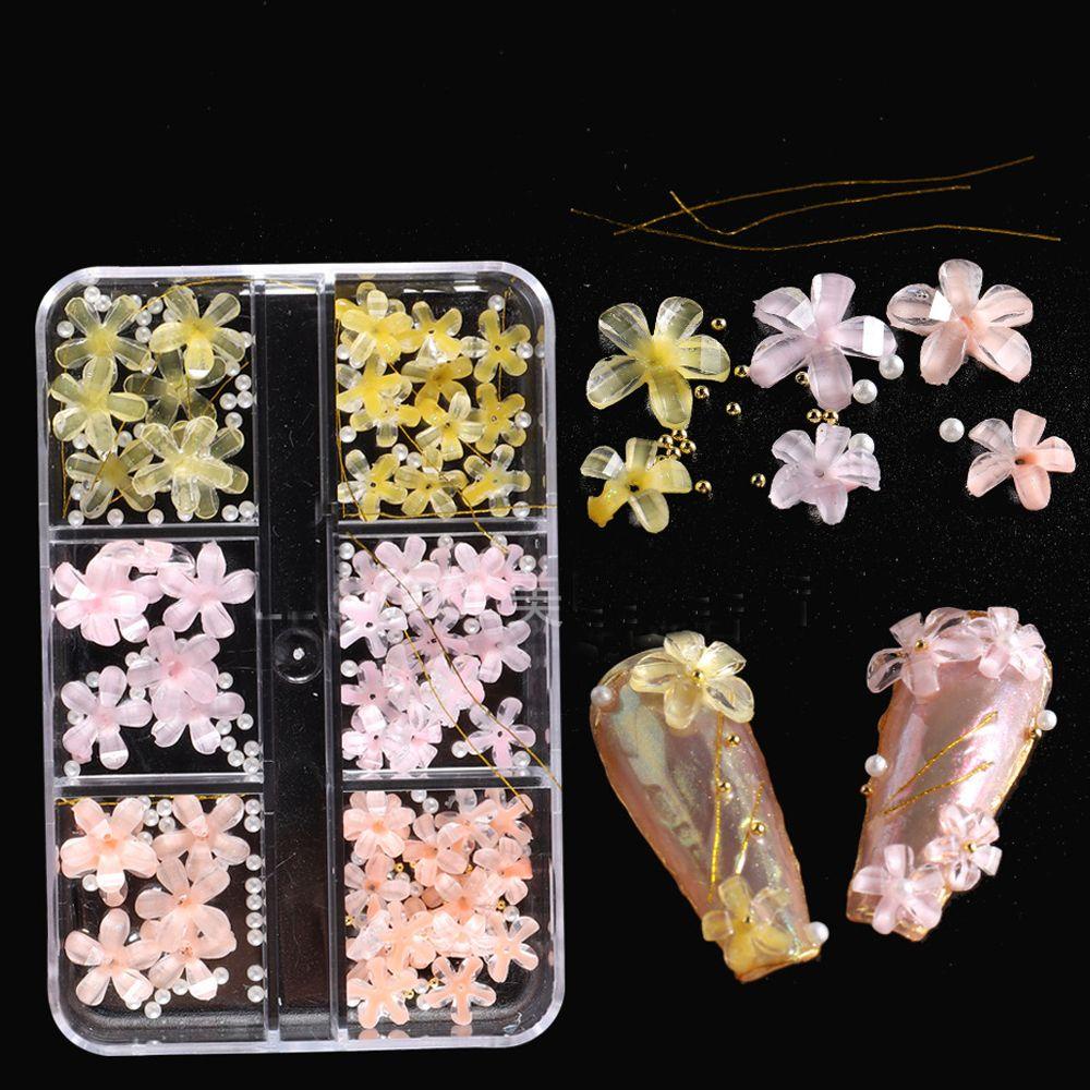 Hạt Ngọc Trai Hình Hoa Năm Cánh Bằng Kim Loại Trang Trí Móng Tay Thời Trang|Phụ Kiện Trang Trí Móng Tay Xinh Xắn