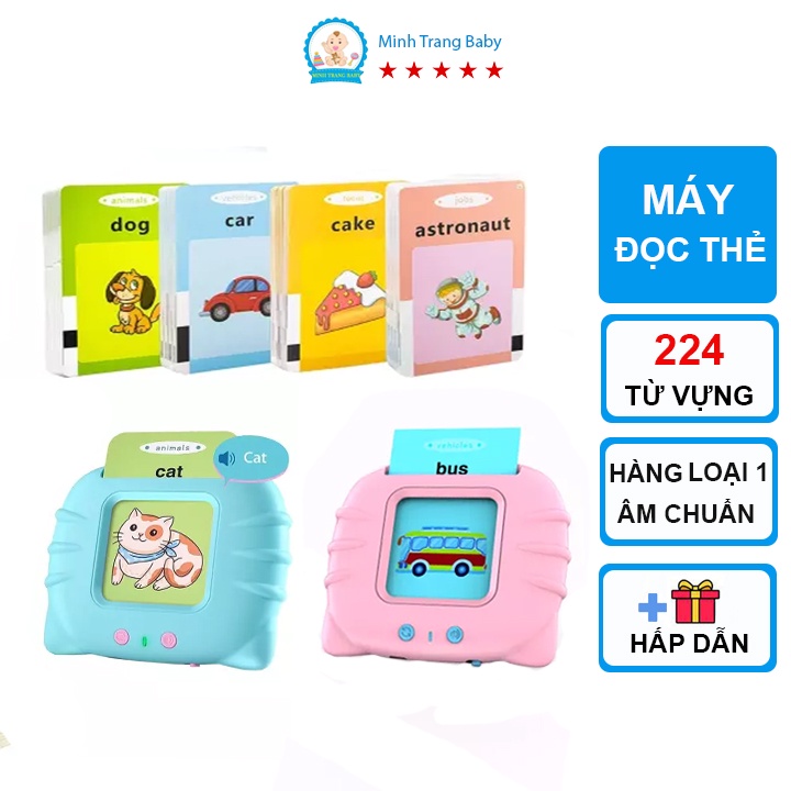 Máy đọc thẻ flashcard Tiếng Anh 224 từ vựng không sóng điện từ