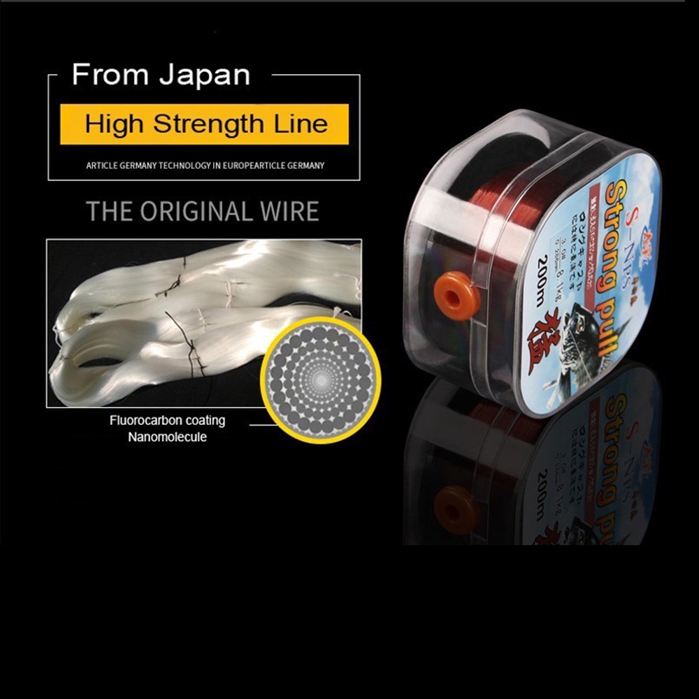 Cuộn dây câu cá sợi đơn fluorocarbon vô hình 200M