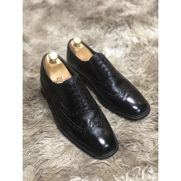 [Giày 2hand] [Size 41] [TonaShoe] Giày Tây Kiểu Dáng Wingtips Full Brouge Màu Đen