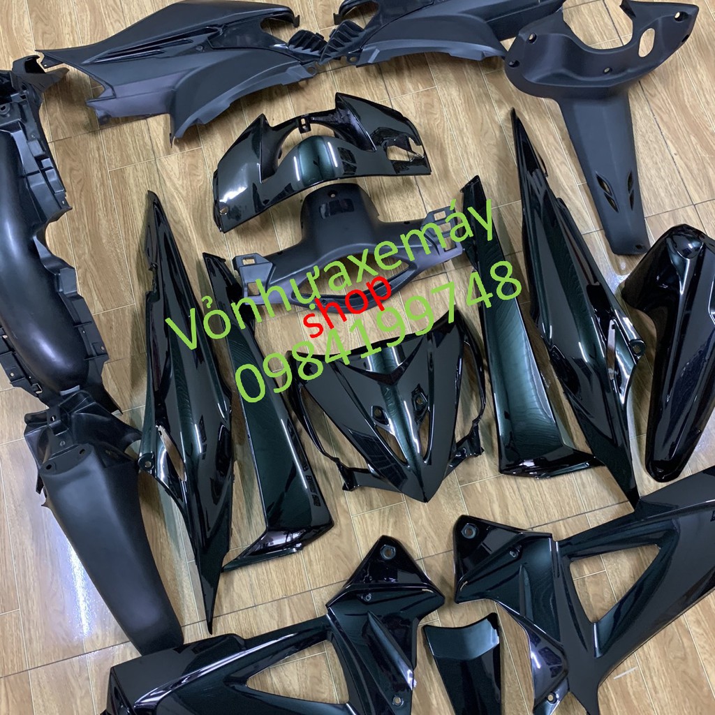 Dàn áo xe máy wave RSX 100 màu đen -Full bộ vỏ nhựa xe wave rsx 100 siêu nhân đời 2008 đến 2009 -nhựa trắng cao cấp