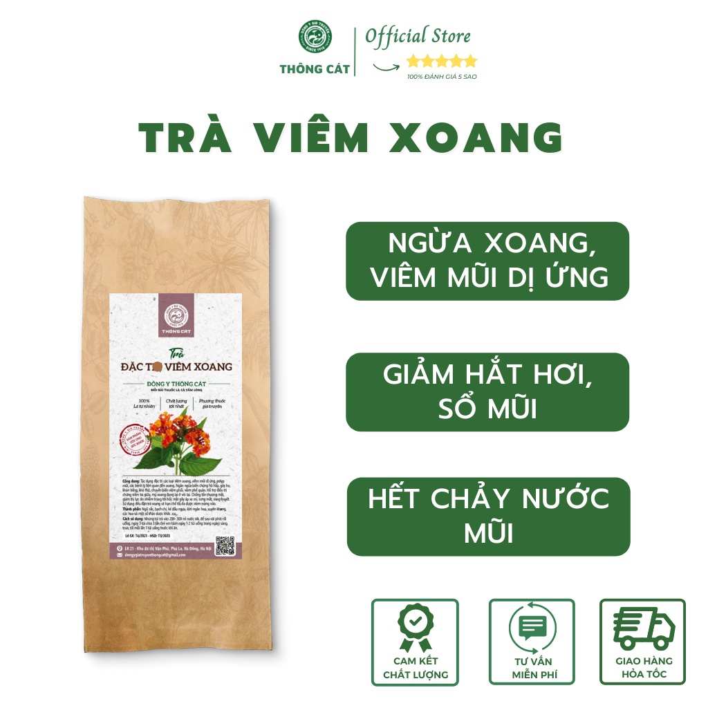 Trà túi lọc viên xông xoang tán hỗ trợ triệu chứng viêm xoang, viêm mũi dị ứng, nghẹt mũi - Trà thảo mộc Thông Cát HCM
