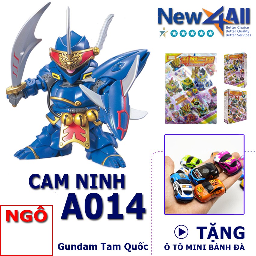 Gundam A014 Cam Ninh - Đồ chơi lắp ráp sd Gundam Tam Quốc New4all tặng kèm 01 xe ô tô mini bánh đà