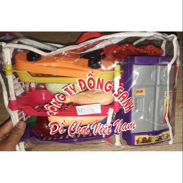 Sét bộ đồ chơi nhà bếp kệ chén Đồng sanh Việt Nam