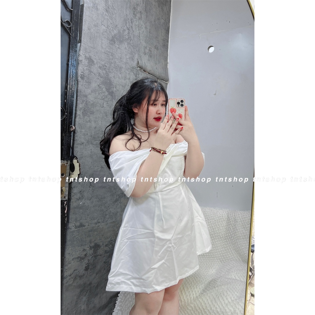 ĐẦM GẤM TRỄ VAI XOẮN NGỰC  [ TNT Shop Bigsize 60kg - 90kg ] Ảnh thật 100%