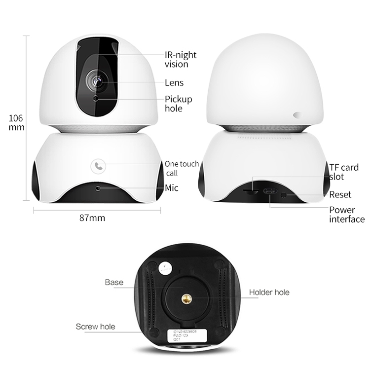 Bộ thiết bị camera an ninh trông trẻ không dây 720P HD có kết nối wifi kèm theo phụ kiện