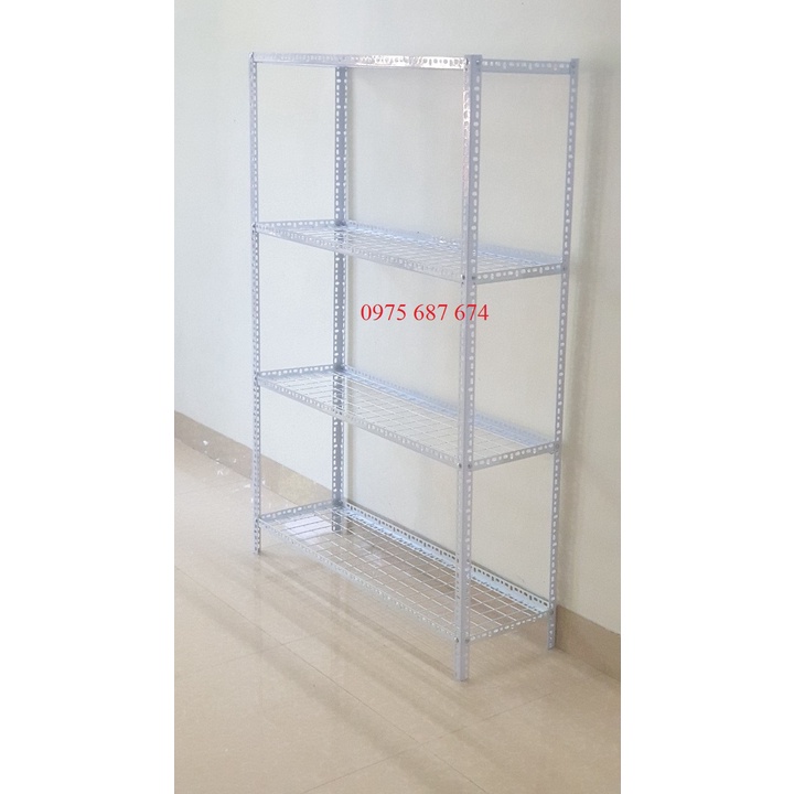 Kệ sắt v lỗ đa năng 2, 3, 4 tầng mặt lưới lắp ghép dùng để hàng, để vật dụng trong nhà bếp, để hoa cây cảnh, để hoa quả
