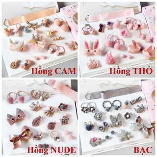 Set Nơ Cột Tóc 18 Món Cho Bé Gái - Hộp nơ buộc tóc cho bé