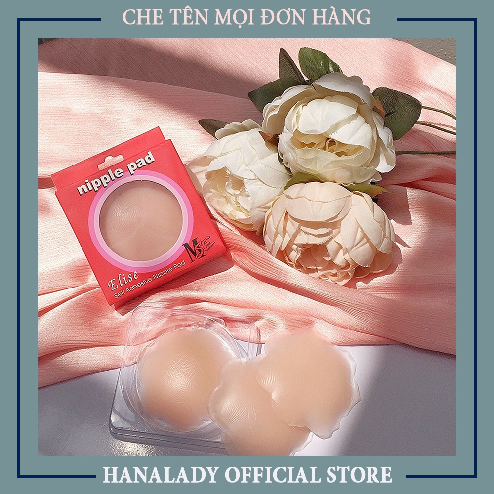 Miếng dán ngực nhũ hoa cao cấp, một cặp dán ti tàn hình hình hoa hộp hồng cao cấp D018