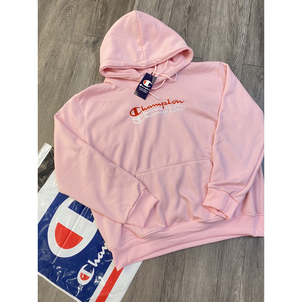 [HOT 2022] Áo Khoác Hoodie Logo Thêu Chữ CHAMPION , UNISEX Nam Nữ 3 line Form Rộng