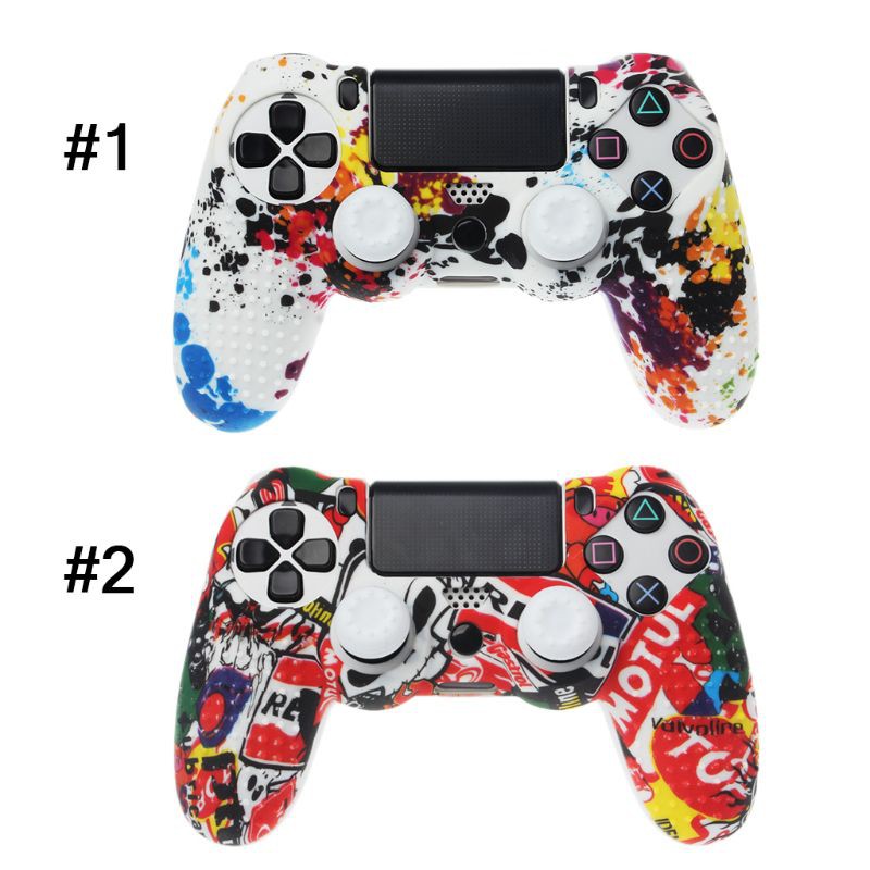 Set vỏ bọc silicon cho máy chơi game PS4 với 2 nút trắng tiện dụng