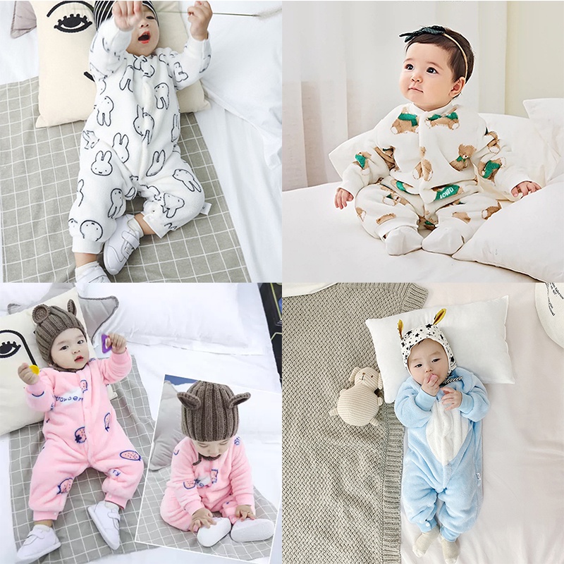 Áo liền quần Body nỉ nhung Bodysuit cho bé Trai bé Gái Hàng Quảng Châu xuất Nhật SLN01