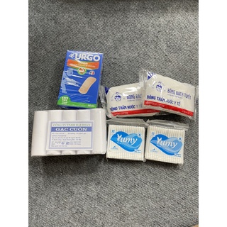 COMBO SƠ CỨU THƯƠNG NHANH CHÓNG TIỆN LỢI: URGO, BÔNG BẠCH TUYẾT, GẠC, BÔNG TĂM CHẤT LƯỢNG, AN TOÀN