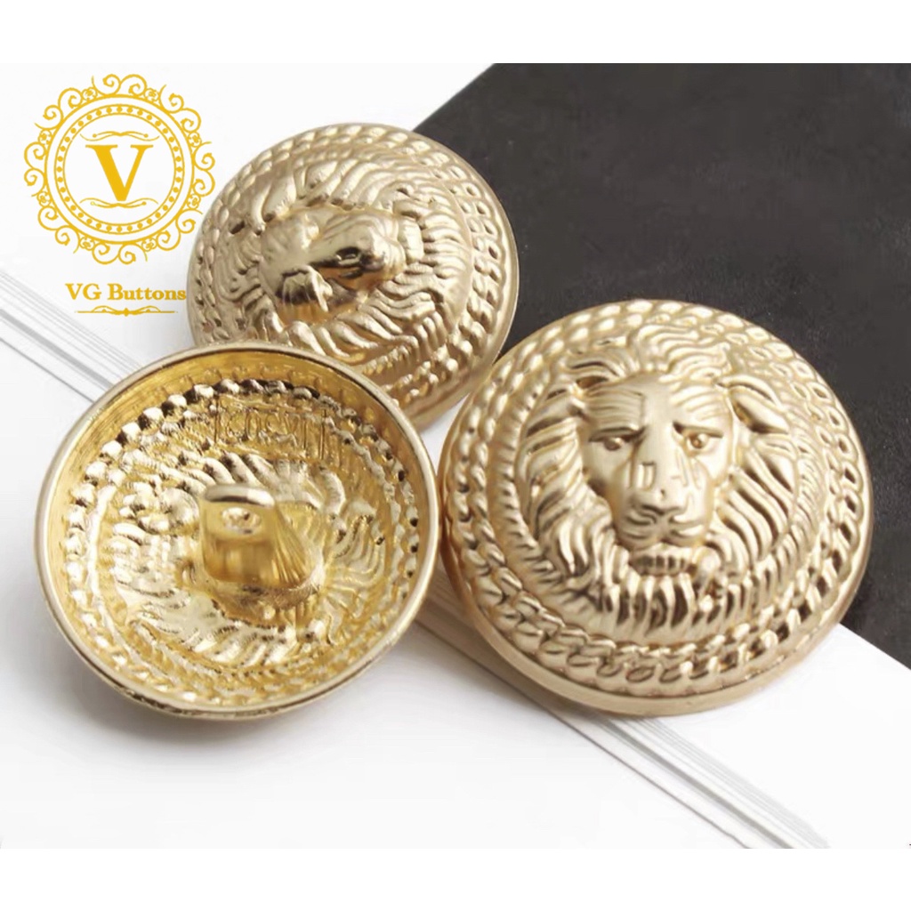 Cúc kim loại cao cấp, mẫu đầu sư tử , phù hợp áo vest nam và nữ, khoác dạ măng tô