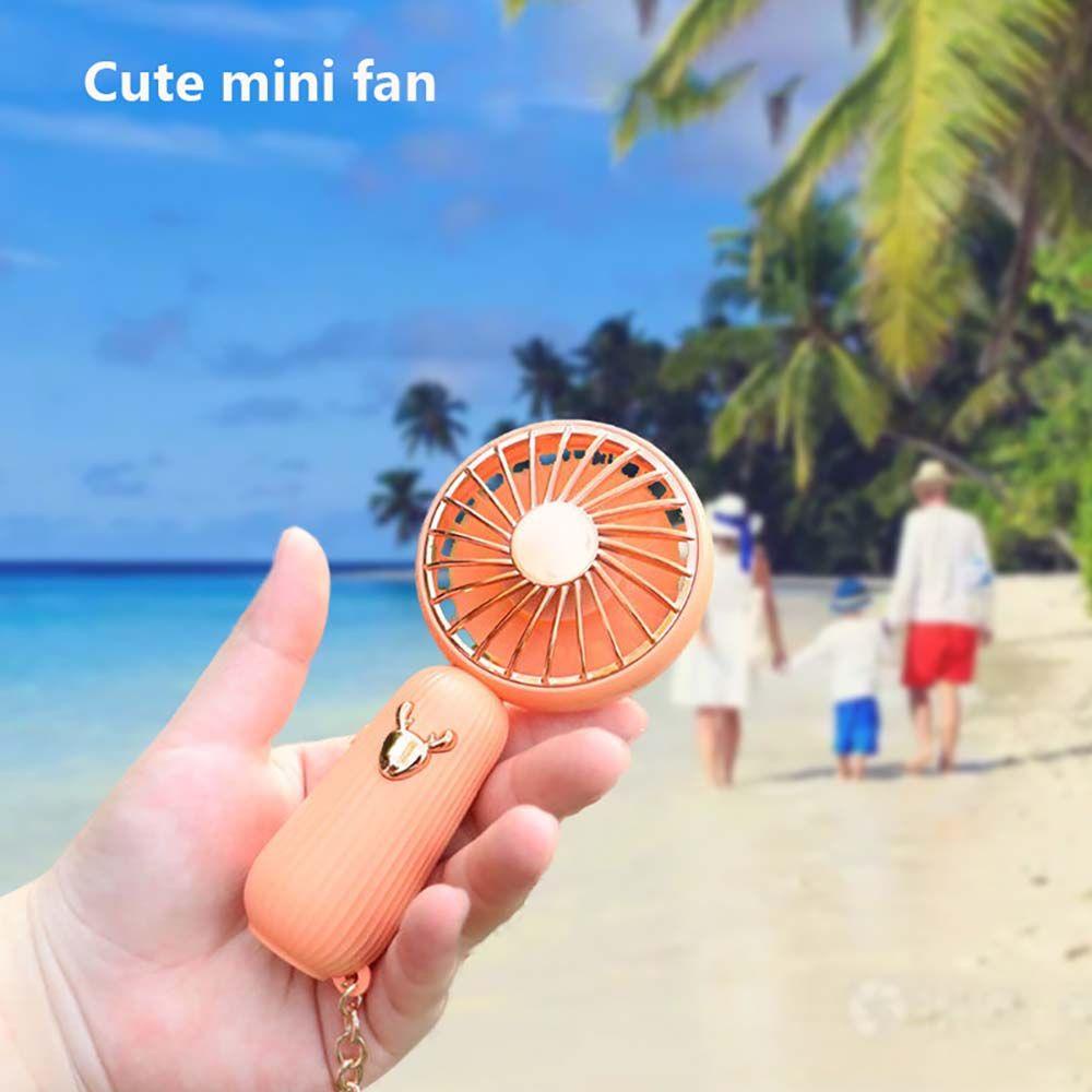 Quạt Điện Mini Cầm Tay Có Móc Khóa Sạc Cổng USB Yên Tĩnh Dùng Cho Gia Đình / Ngoài Trời