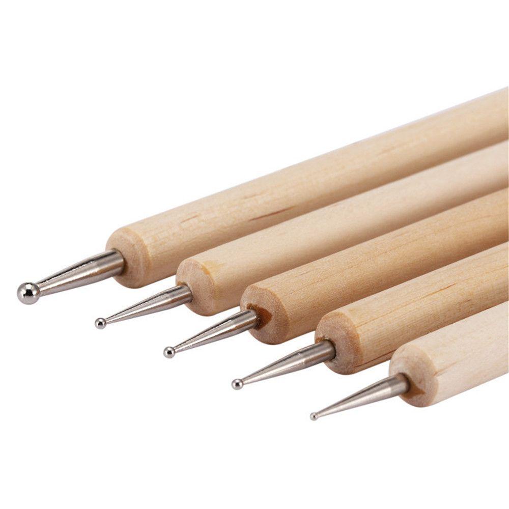 [Hàng mới về] Bộ 5 bút vẽ bằng gỗ cho móng UV nghệ thuật