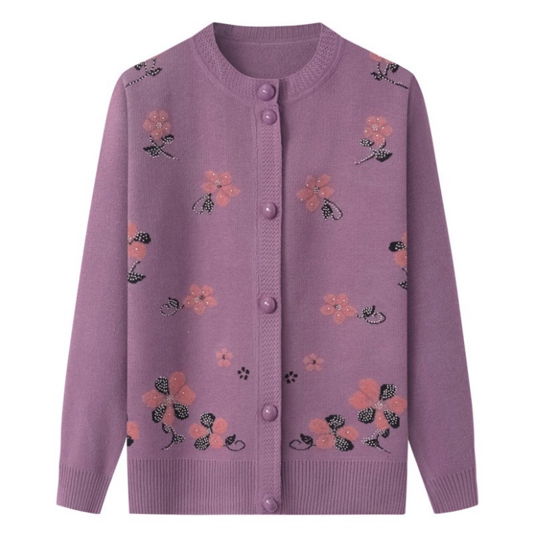 áo khoác cardigan cài cúc, áo len trung niên không cổ phong cách sang trọng món quà tặng ý nghĩa cho bà cho | BigBuy360 - bigbuy360.vn