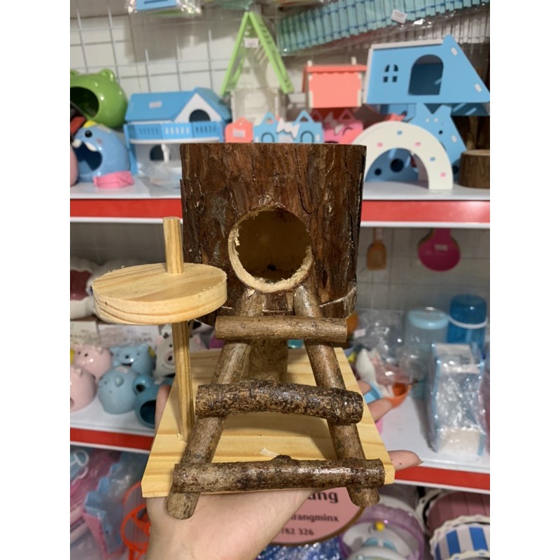 nhà gỗ tổ chim nguyên khói cho pet nhỏ