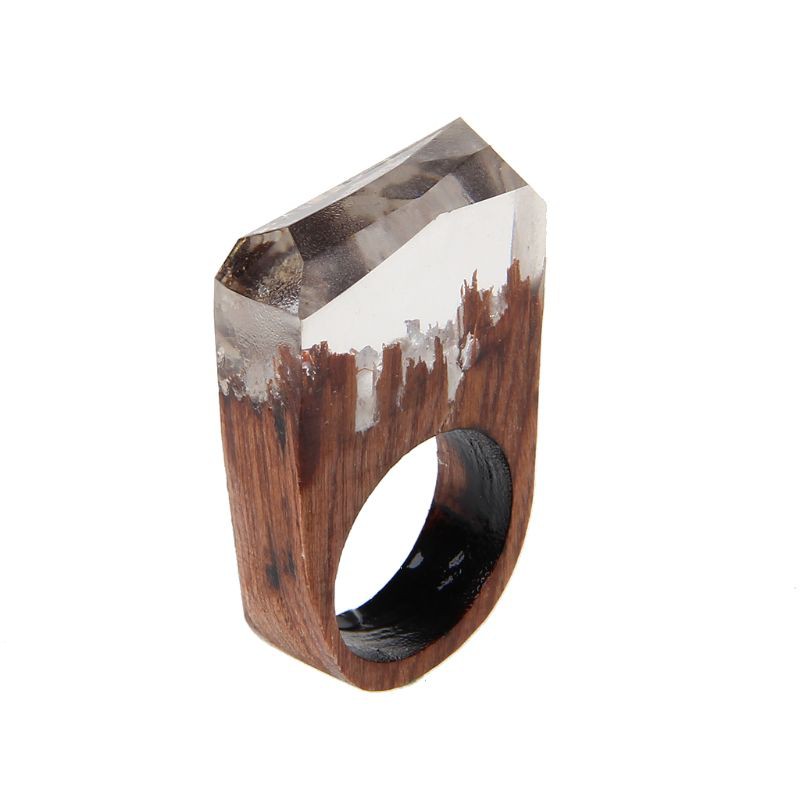 Nhẫn đeo tay nhựa trong suốt họa tiết phong cảnh thời trang