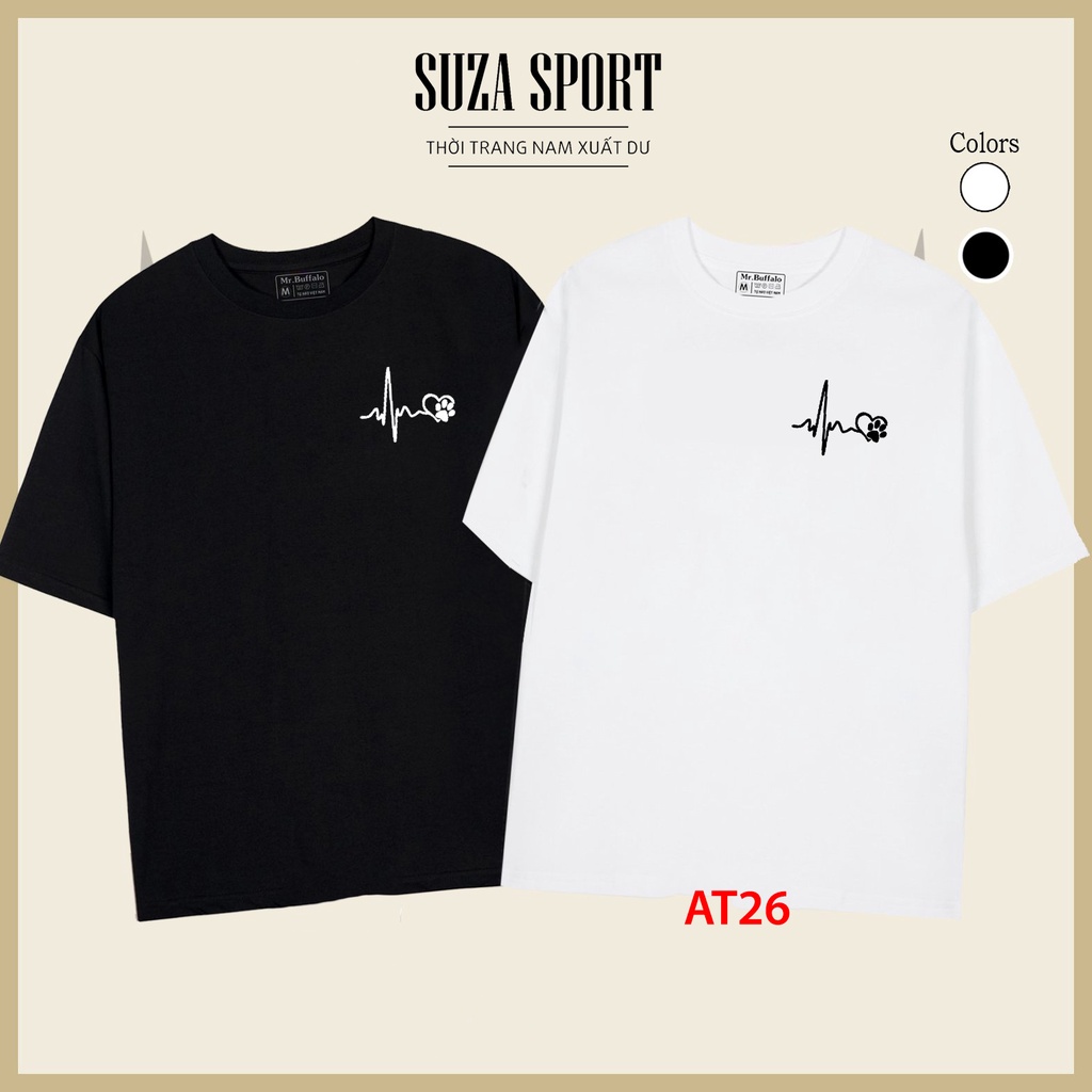 Áo thun Unisex Basic Tee 100% Cotton, phông trơn nam nữ tay lỡ oversize form rộng - AT26