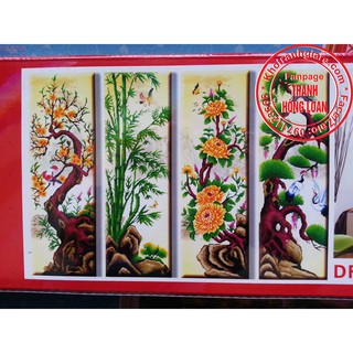 Tranh đính đá tứ quý tùng cúc trúc mai DF194