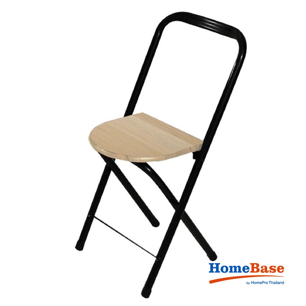 HomeBase FURDINI Ghế xếp bằng MDF khung thép BRIEF W36xH76xD45cm màu gỗ sồi trắng