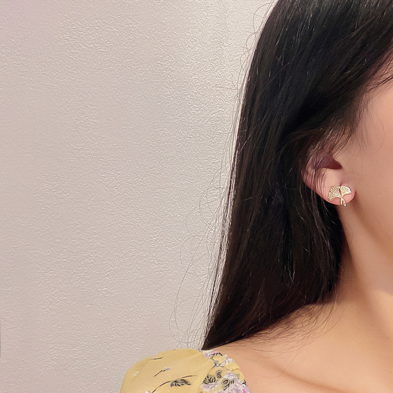 OIMG  Bông Tai Bạc 925 Đính Đá Phong Cách Hàn Quốc Cho Nữ