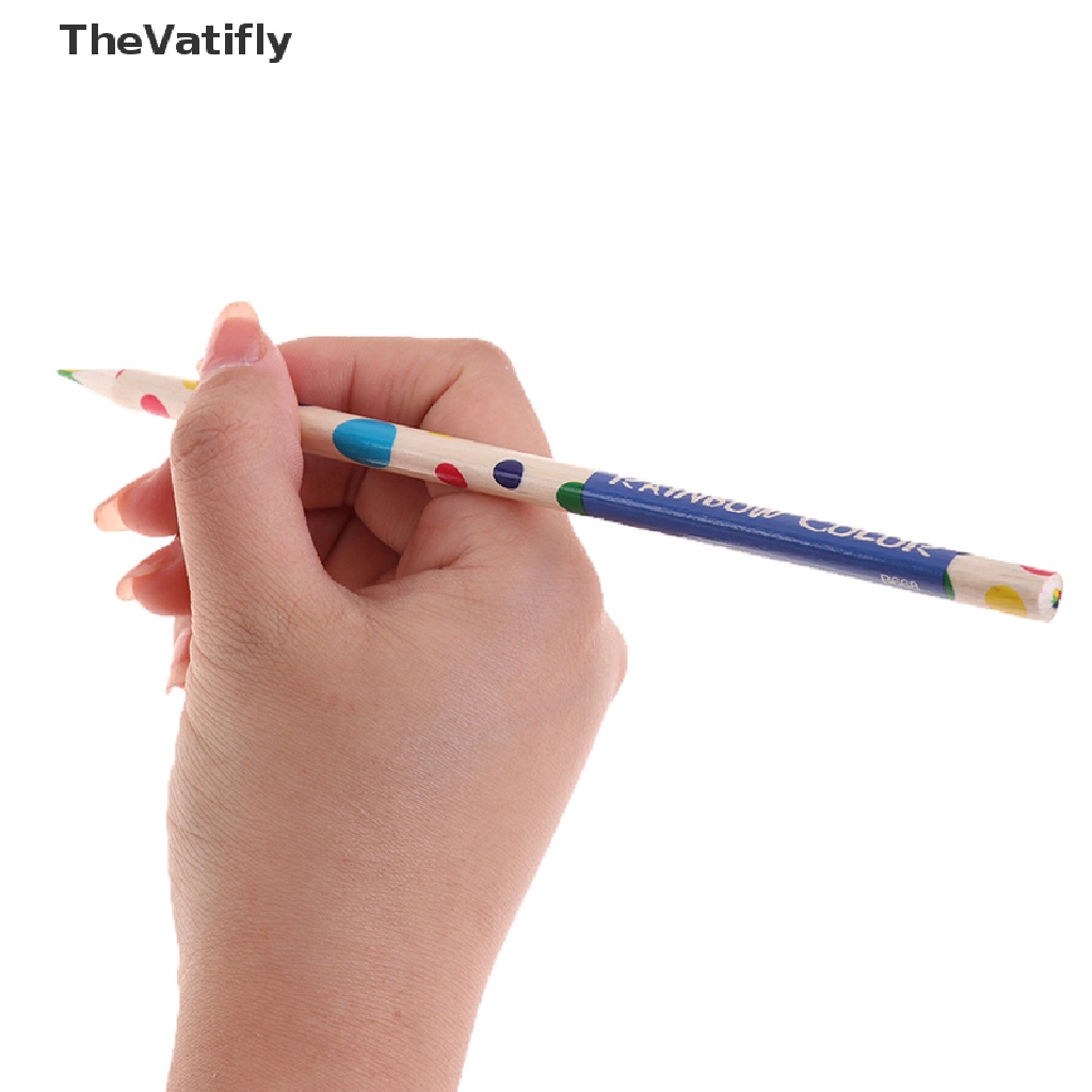 [Thevalifly] Set 10 Bút Chì Ngòi Mảnh Bốn Màu Sắc Cầu Vồng Sáng Tạo