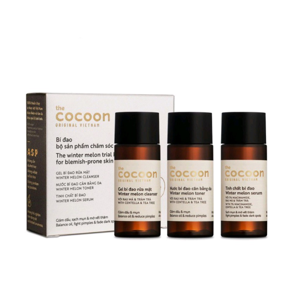 Bộ Chăm Sóc Da Mụn Bí Đao Trial Kit Cocoon