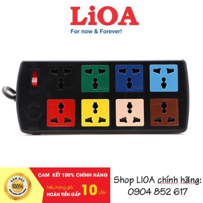 [CHÍNH HÃNG LIOA] Ổ cắm điện LIOA, 8 lỗ, có công tắc, ~2000W, dây dài 3m/5m, mã: 8DN