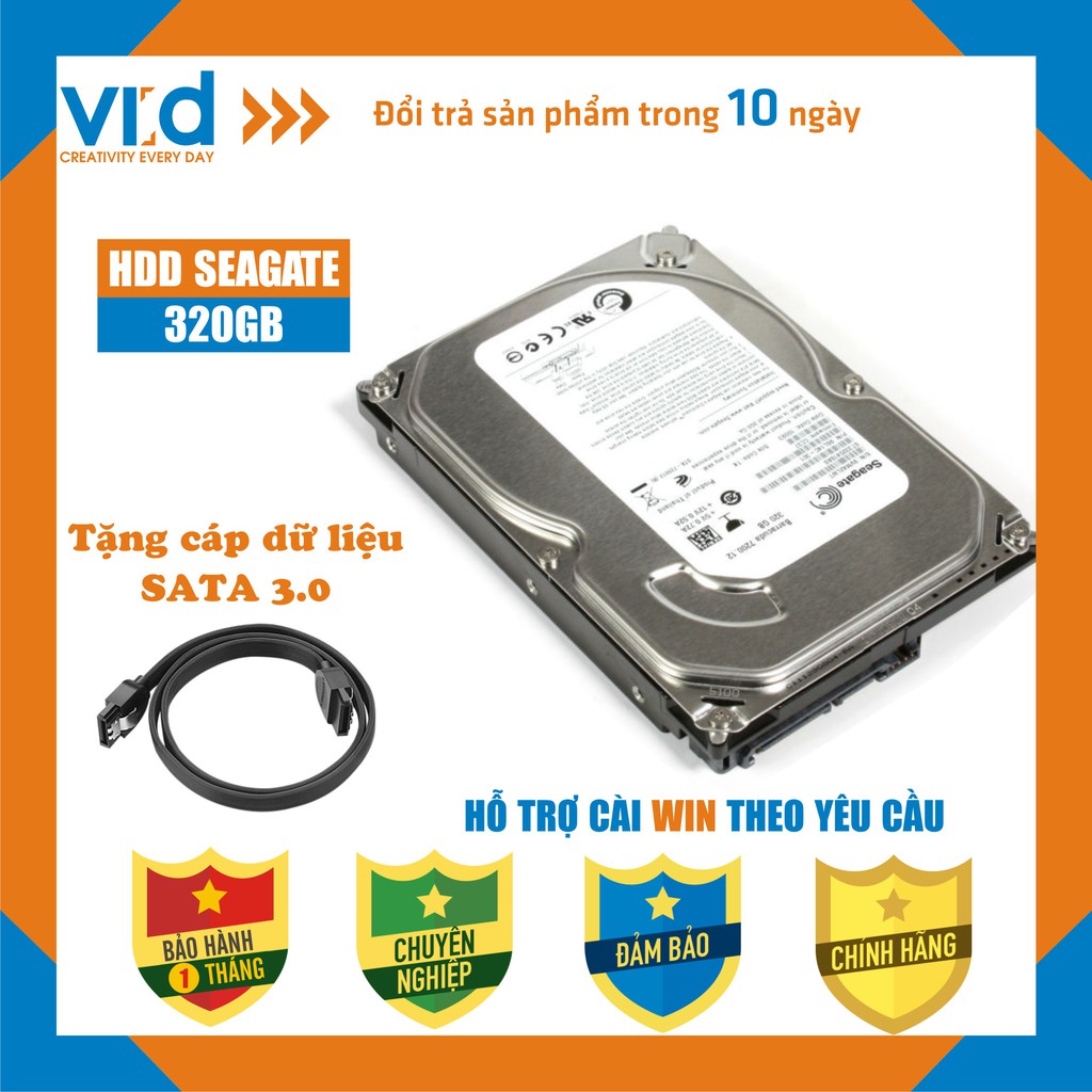 Ổ cứng HDD 320GB Seagate - Tặng cáp sata 3.0 - Hàng nhập khẩu tháo máy đồng bộ - Bảo hành 1T