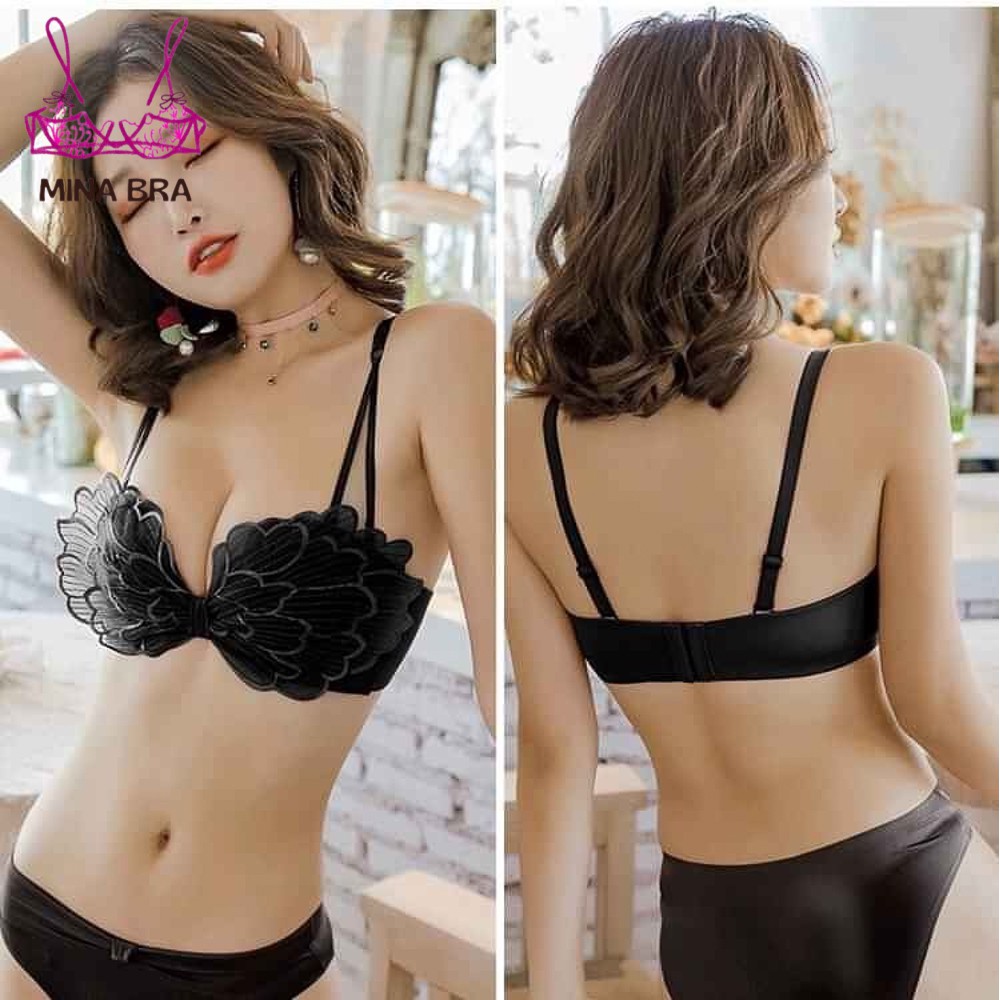 Áo Lót Nữ Không Gọng Phối Ren Họa Tiết Cánh Tiên Quyến Rũ Thời Trang MINABRA Áo Ngực Quả Ngang Siêu Tản Nhiệt SR04 | BigBuy360 - bigbuy360.vn