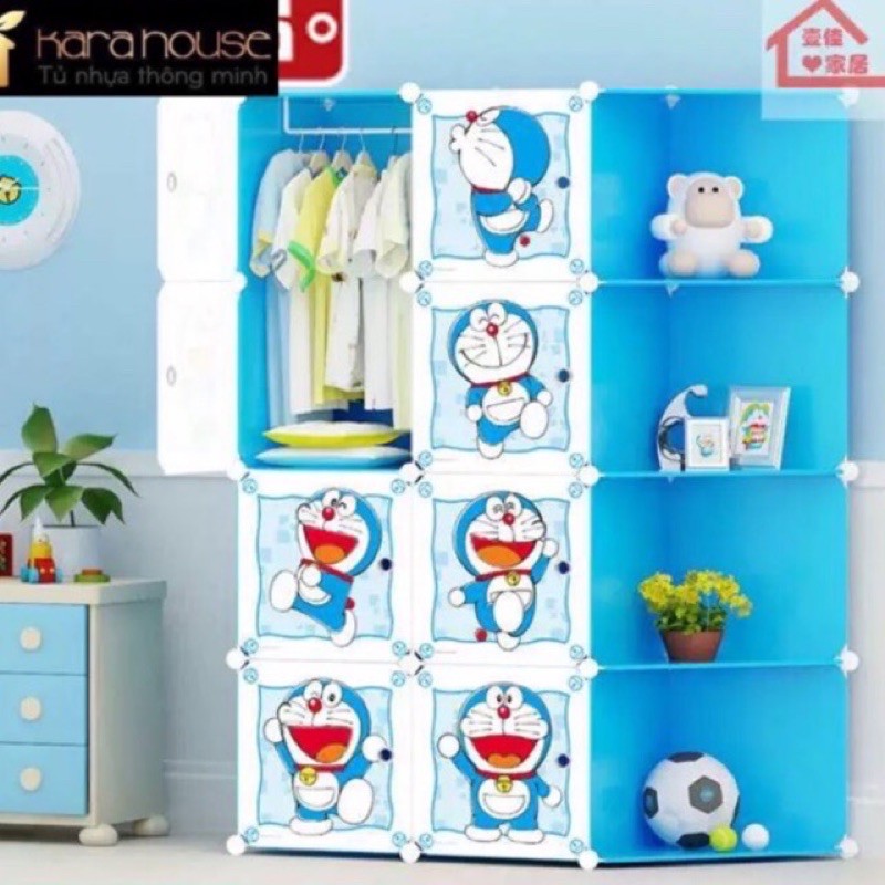 TỦ NHỰA GHÉP- TỦ QUẦN ÁO 8+4 KỆ GÓC SÂU 47cm. Tặng kèm 1 treo đồ.