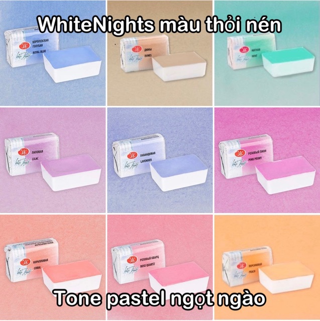 Màu nước WhiteNights màu nhũ metalic, màu pastel dạng tube 10ml/ dạng thỏi  nén 🐻🌸🌸