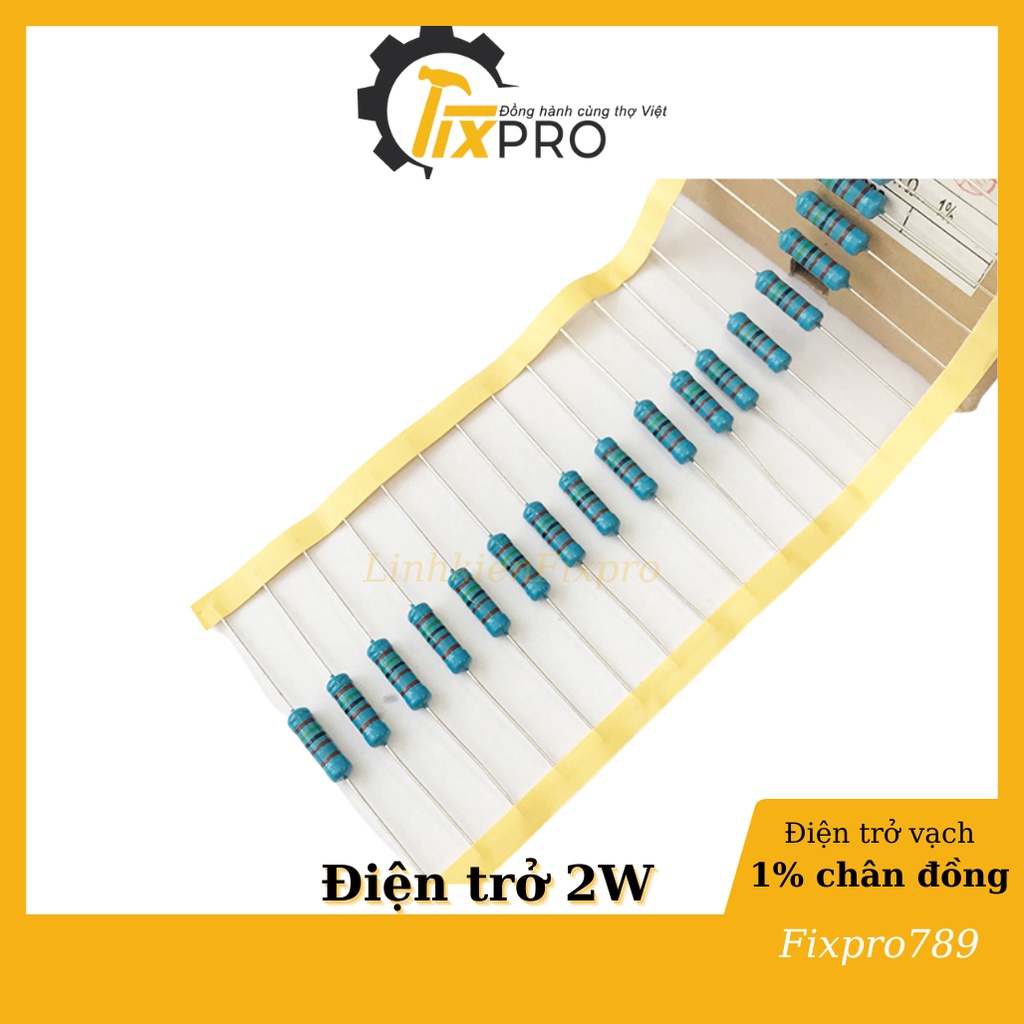 Điện trở 39R 2W  5 vạch màu 1% chân đồng (túi 10 chiếc)