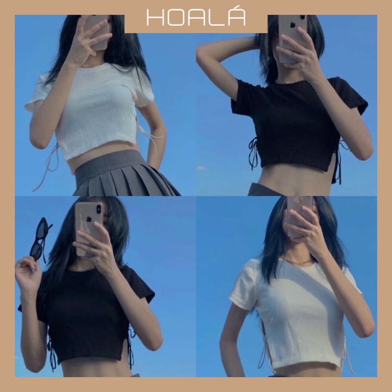 Áo Croptop Đan Dây Hông Cá Tính A64
