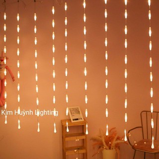 Dây đèn led thả rèm kiểu pha lê trang trí