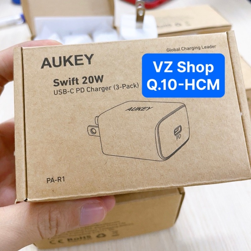 Chính hãng-Củ sạc nhanh Aukey Swift 20W USB-C PD Charger PA-R1 bảo hành 6 tháng