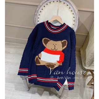 Áo len gấu dáng giấu quần