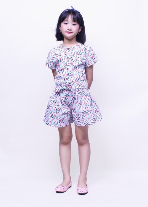 Bộ quần áo bé gái cột lai cotton ống loe Jadiny