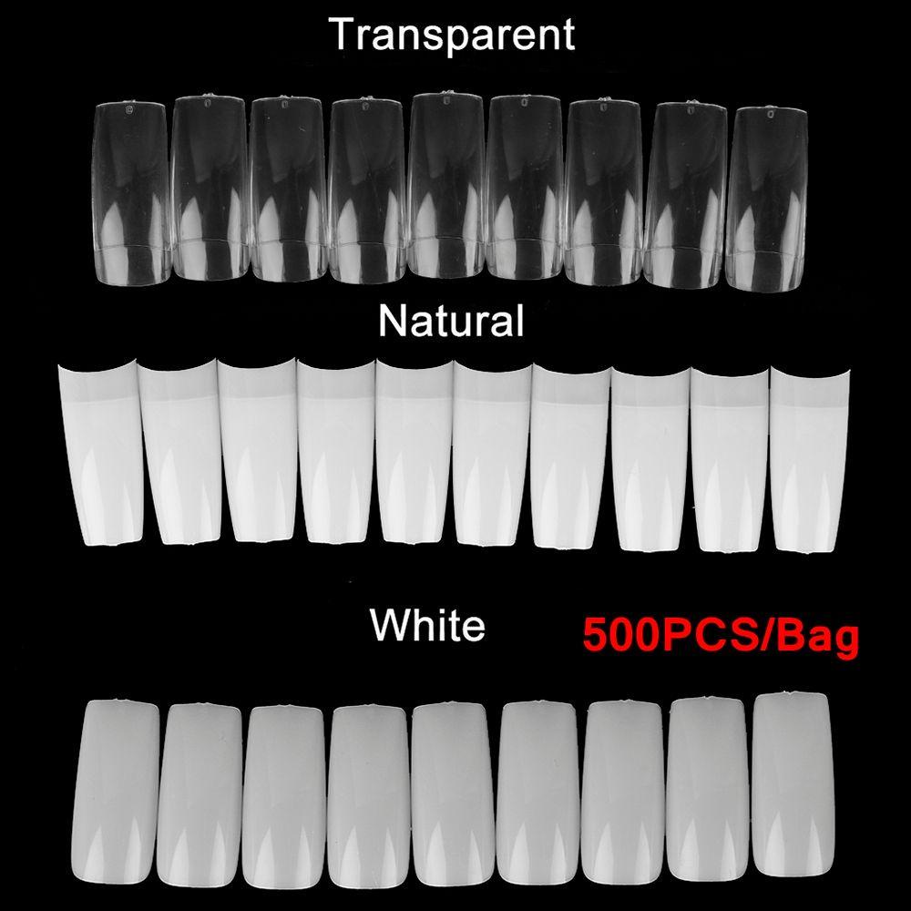 BEAUTY Túi 500 Móng Tay Giả Trong Suốt Tự Nhiên