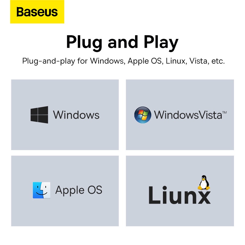 BASEUS Đầu Chuyển Đổi USB 3.0 / Type C Sang RJ45 LAN Port 1000 / 100Mbps RJ45 Chuyên Dụng Cho Laptop PC Mi Box