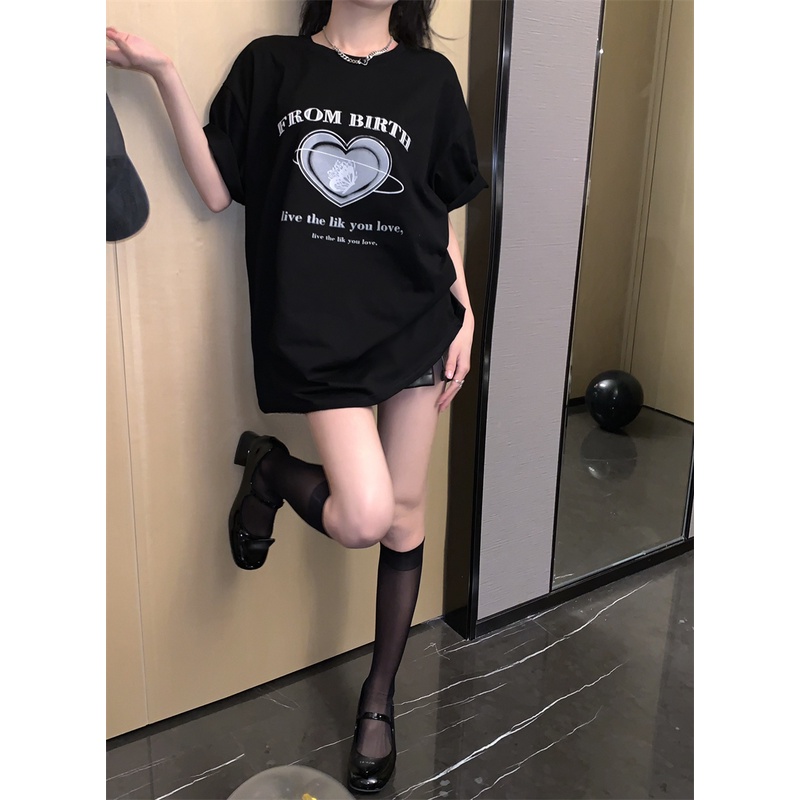 Áo Thun cotton Tay Ngắn Cổ Tròn Thời Trang Phong Cách Hàn Quốc Cho Nữ