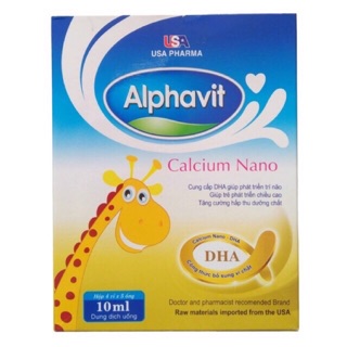 Alphavit canxi Calcium Nano USA hộp 20 ống