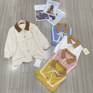 áo sơ mi nữ tay dài cổ nơ