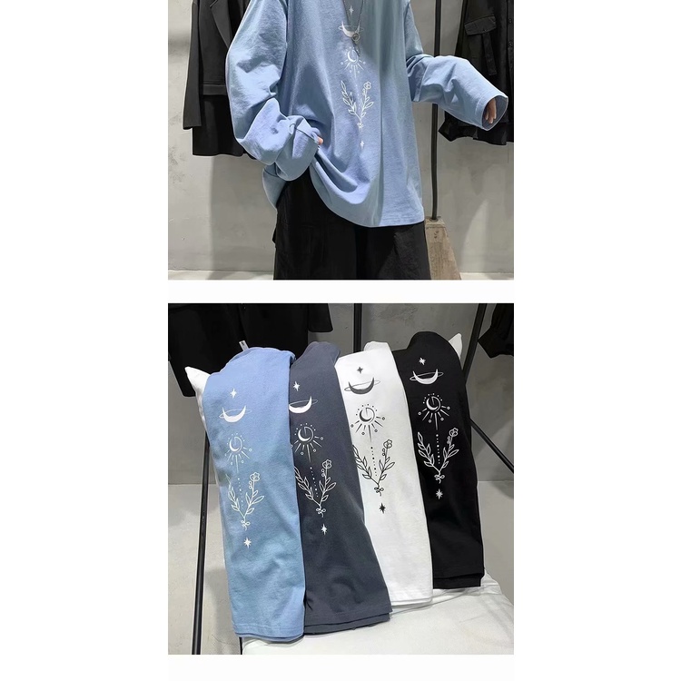 Áo thun dài tay dáng rộng thời trang cá tính cho nam size M-5XL