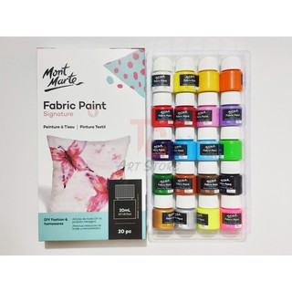 Màu vẽ vải, vẽ giày Mont Marte bộ 20 Màu x 20ml Fabric Paint